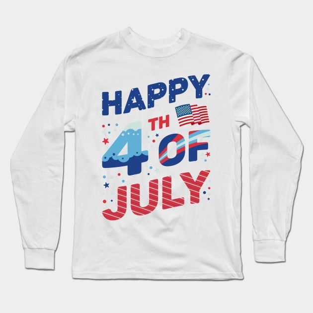 4th of july for all americans Long Sleeve T-Shirt by dayaganggu